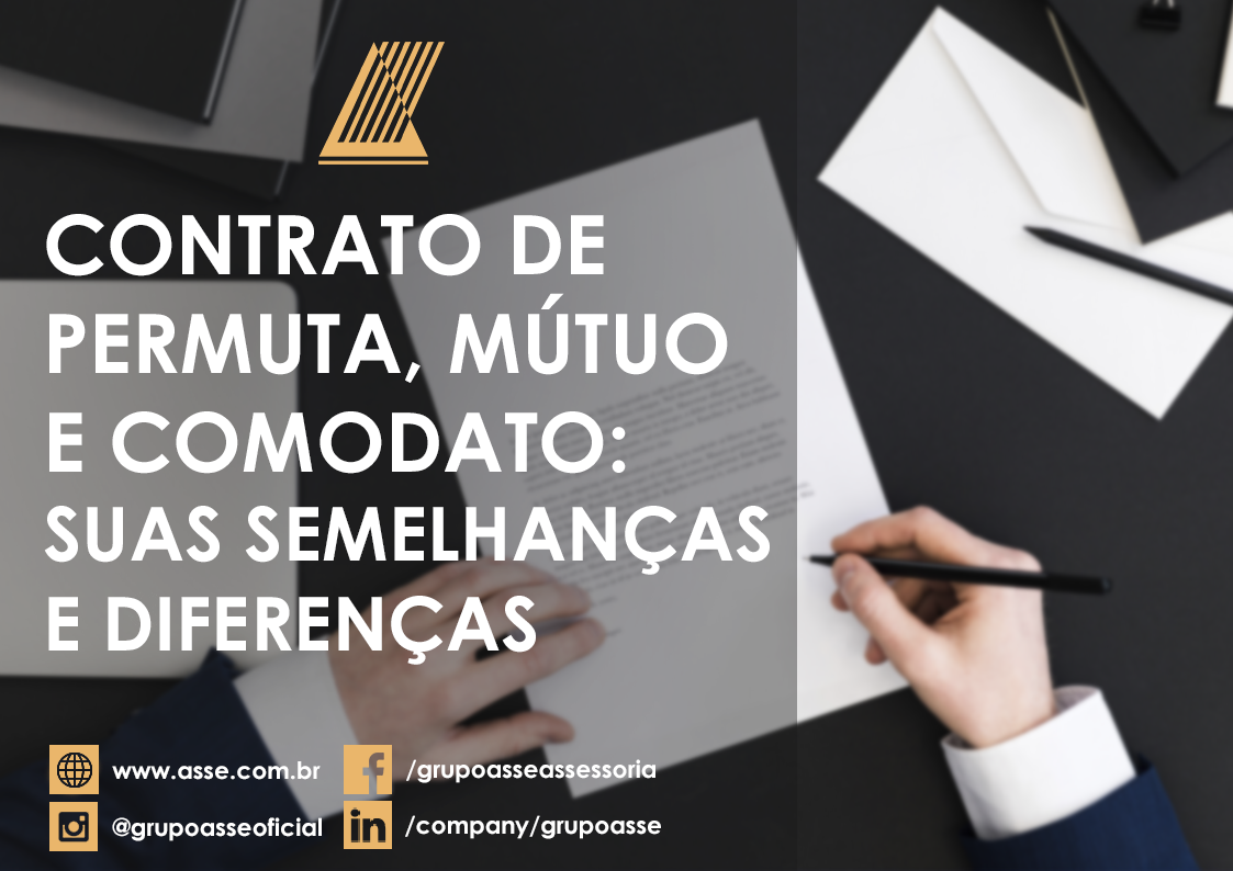 Contrato de permuta, mútuo e comodato, veja as semelhanças e diferenças.
