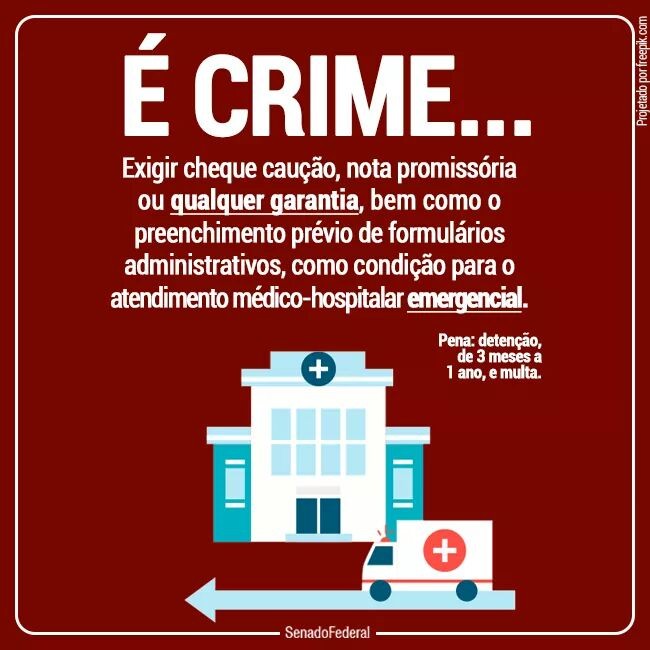 É Crime Exigir Caução Ou Qualquer Garantia Para Atendimento Médico Hospitalar Emergencial 8467